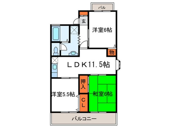 ジュネスシャト－Ⅰの物件間取画像